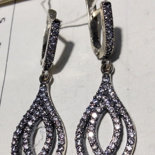 Серьги Ср 25.75, вес 8.9 гр.